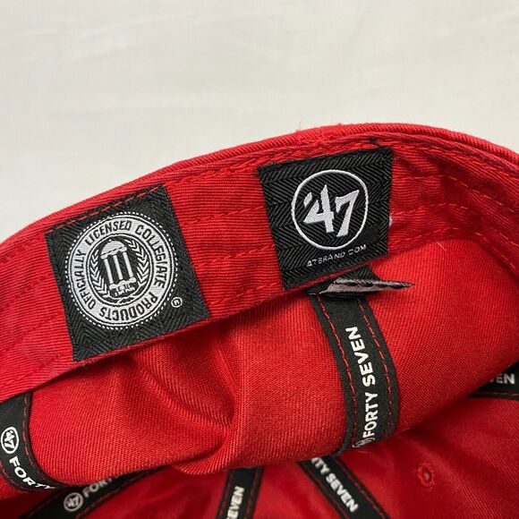 Utah Utes Baseball Cap Hat NCAA Red Embroidered '47 Mens Medium University Utah - Picture 9 of 11